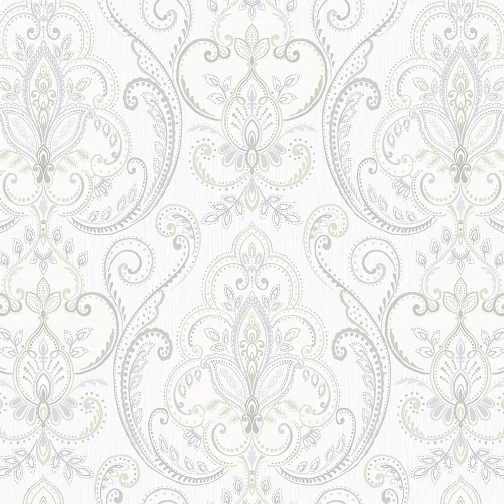 White Embossed Tropicano Adawall Wallpaper 9901-1